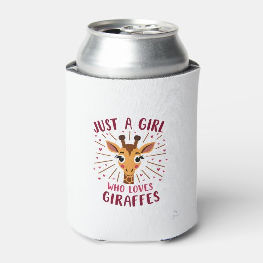 Funny Giraffe Design For Women Girls Safari Giraff Blikjeskoeler (Blikje Voorkant)