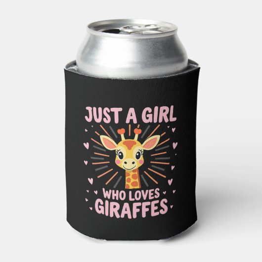 Funny Giraffe Design For Women Girls Safari Giraff Blikjeskoeler (Blikje Voorkant)