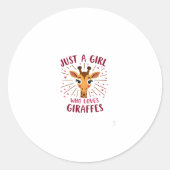 Funny Giraffe Design For Women Girls Safari Giraff Ronde Sticker (Voorkant)