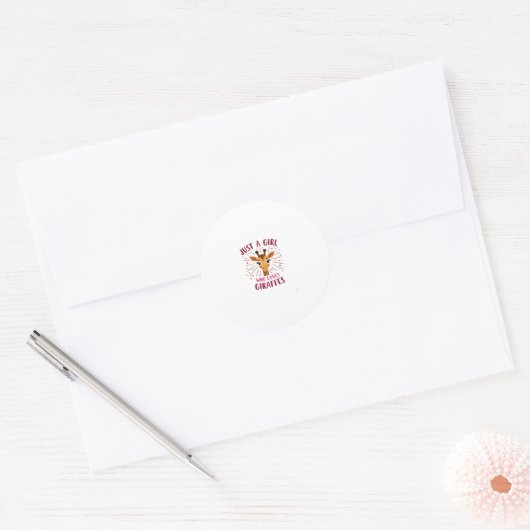Funny Giraffe Design For Women Girls Safari Giraff Ronde Sticker (Envelop)