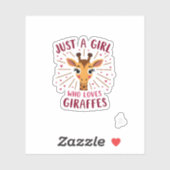 Funny Giraffe Design For Women Girls Safari Giraff Sticker (Vel)