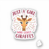 Funny Giraffe Design For Women Girls Safari Giraff Sticker (Voorkant)