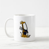 Funny Giraffe die Bagpipes speelt Kunst Koffiemok (Links)