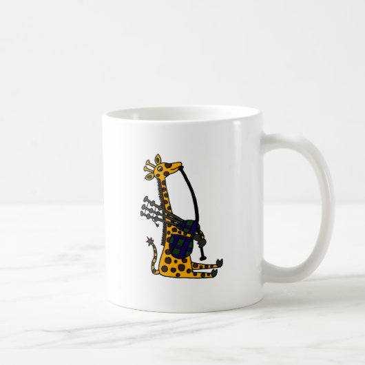 Funny Giraffe die Bagpipes speelt Kunst Koffiemok (Rechts)