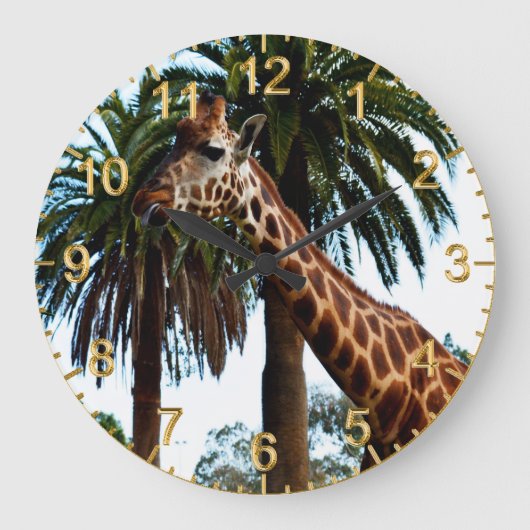 Funny Giraffe die een frambozen geeft, Grote Klok (Voorkant)