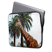 Funny Giraffe die een frambozen geeft, Laptop Sleeve (Voorkant Links)