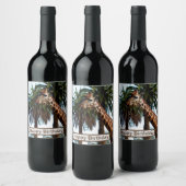 Funny Giraffe die een frambozen geeft, Wijn Etiket (Flessen)