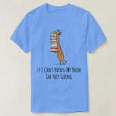Funny Giraffe die een stapel boeken houdt als ik B T-shirt (Design voorkant)