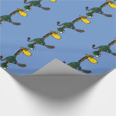 Funny Giraffe die Lacrosse speelt Cadeaupapier (Hoek)