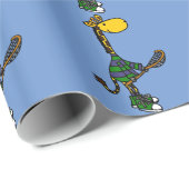 Funny Giraffe die Lacrosse speelt Cadeaupapier (Rol Hoek)