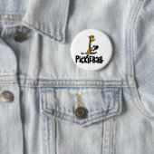 Funny Giraffe die Pickleball Cartoon speelt Ronde Button 5,7 Cm (In situ)