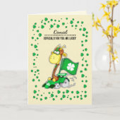 Funny Giraffe | Douanenaam St. Patrick's Day Kaart (Gele Bloem)