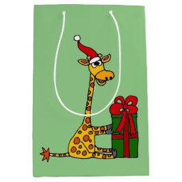 Funny Giraffe en cadeau voor kerstcadeautjes Medium Cadeauzakje