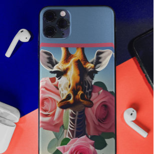 Funny Giraffe en Rozen Surreal Case-Mate iPhone Case