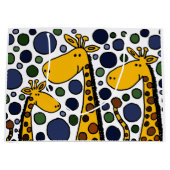 Funny Giraffe Family Abstract Gift Bag Groot Cadeauzakje (Voorkant)