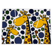 Funny Giraffe Family Abstract Gift Bag