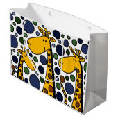 Funny Giraffe Family Abstract Gift Bag Groot Cadeauzakje (Achterkant Gekanteld)