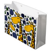 Funny Giraffe Family Abstract Gift Bag Groot Cadeauzakje (Voorkant Gekanteld)