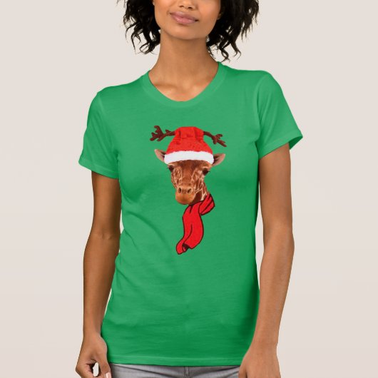 Funny Giraffe Feestdagen kerstT-shirt design T-shirt (Voorkant)