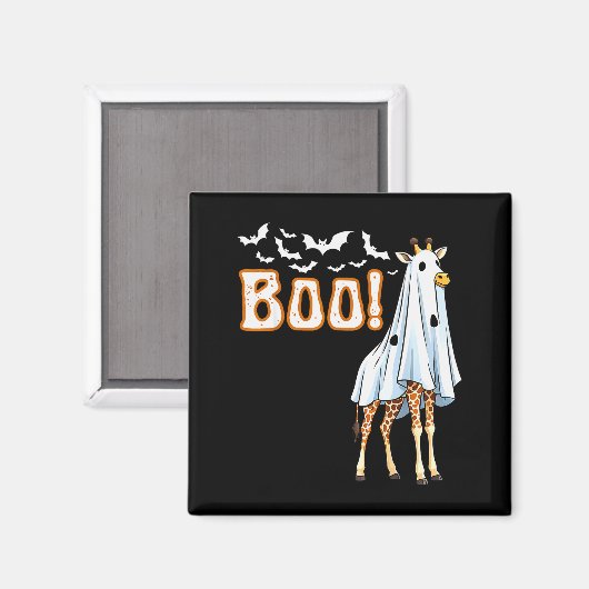 Funny Giraffe Ghost Boo Shirt Cute Animal Hallowee Magneet (Voorkant / Achterkant)