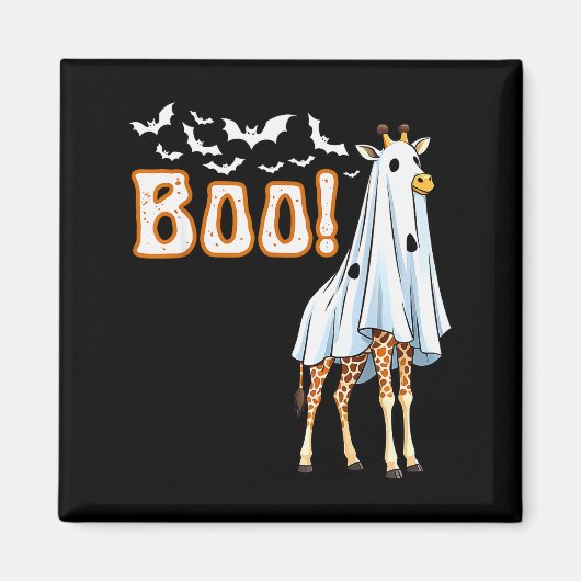 Funny Giraffe Ghost Boo Shirt Cute Animal Hallowee Magneet (Voorkant)
