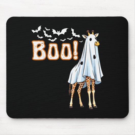 Funny Giraffe Ghost Boo Shirt Cute Animal Hallowee Muismat (Voorkant)