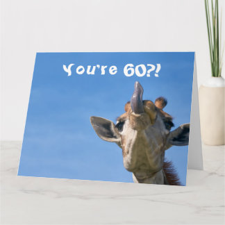 Funny Giraffe Happy 60th Birthday Kaart