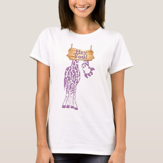 Funny Giraffe Hey Je tekent T-shirt (Voorkant)