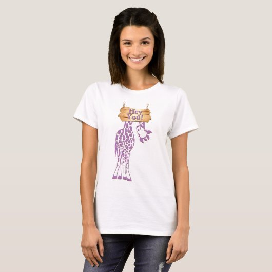 Funny Giraffe Hey Je tekent T-shirt (Voorkant volledig)
