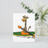 Funny Giraffe in Kayak Briefkaart (Staand voorkant)