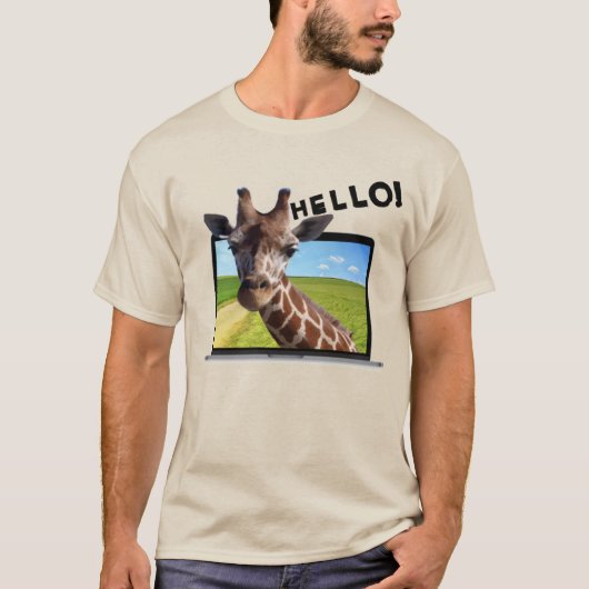 Funny Giraffe in notebook 3D foto van grafische il T-shirt (Voorkant)