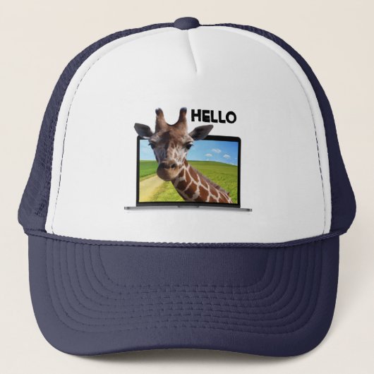 Funny Giraffe in notebook 3D foto van grafische il Trucker Pet (Voorkant)