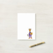 Funny Giraffe in Pajamas met Pillow Cartoon Post-it® Notes (Op bureau)