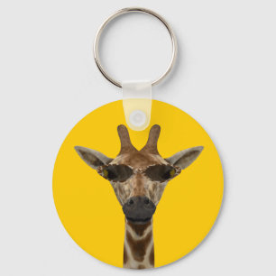 Funny Giraffe Incognito met rendabele zonnebrillen Sleutelhanger