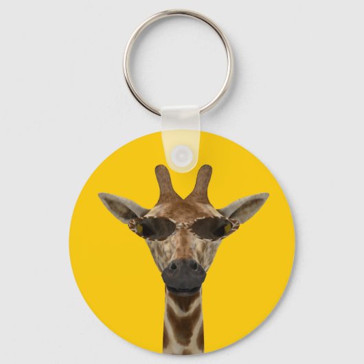 Funny Giraffe Incognito met rendabele zonnebrillen Sleutelhanger (Voorkant)
