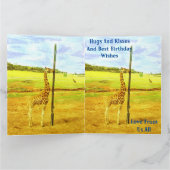 Funny Giraffe Jumbo Waterverf Birthday Kaart (Binnen)