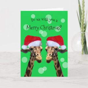 Funny Giraffe kerstkaart Feestdagen Kaart