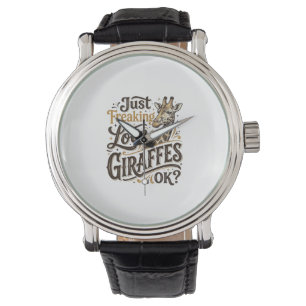 Funny Giraffe Liefhebber Vintage Typografie Shirt  Horloge