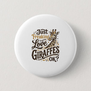 Funny Giraffe Liefhebber Vintage Typografie Shirt Ronde Button 5,7 Cm
