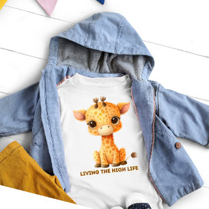 Funny Giraffe Living the High Life Kinder Shirts