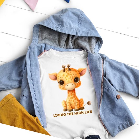 Funny Giraffe Living the High Life Kinder Shirts