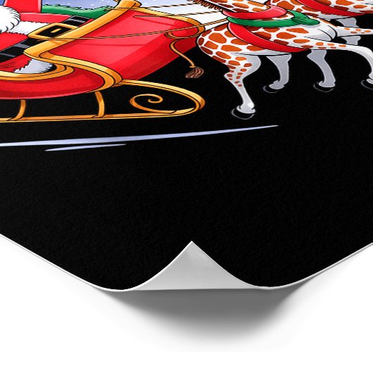 Funny Giraffe Lover Xmas Giraffe Santa Christmas S Poster (Hoek)