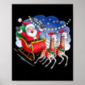 Funny Giraffe Lover Xmas Giraffe Santa Christmas S Poster (Voorkant)