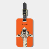 Funny Giraffe Luggage Tag Bagagelabel (Voorkant verticaal)