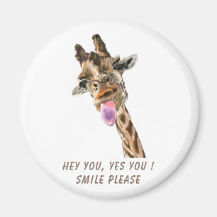 Funny Giraffe Magnet Gift - Smile - Aangepaste Tek