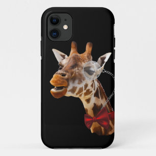 Funny Giraffe met Bowtie en Monocle iPhone 11 Hoesje