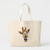 Funny Giraffe met Bowtie en Monocle Grote Tote Bag (Voorkant)