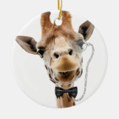 Funny Giraffe met Bowtie en Monocle Keramisch Ornament (Voorkant)