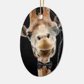 Funny Giraffe met Bowtie en Monocle Keramisch Ornament (Links)