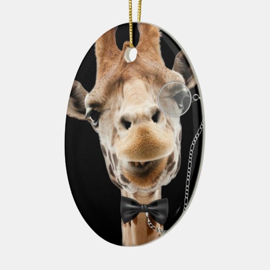 Funny Giraffe met Bowtie en Monocle Keramisch Ornament (Links)